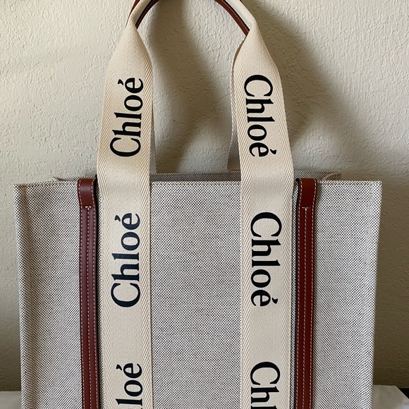 Woody medium leather-trimmed cotton-canvas tote - Picture 15 of 16